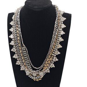 Stella & Dot Sutton 17" Necklace Multi Layers Mixed Metals 5 in 1 Multiple Opt